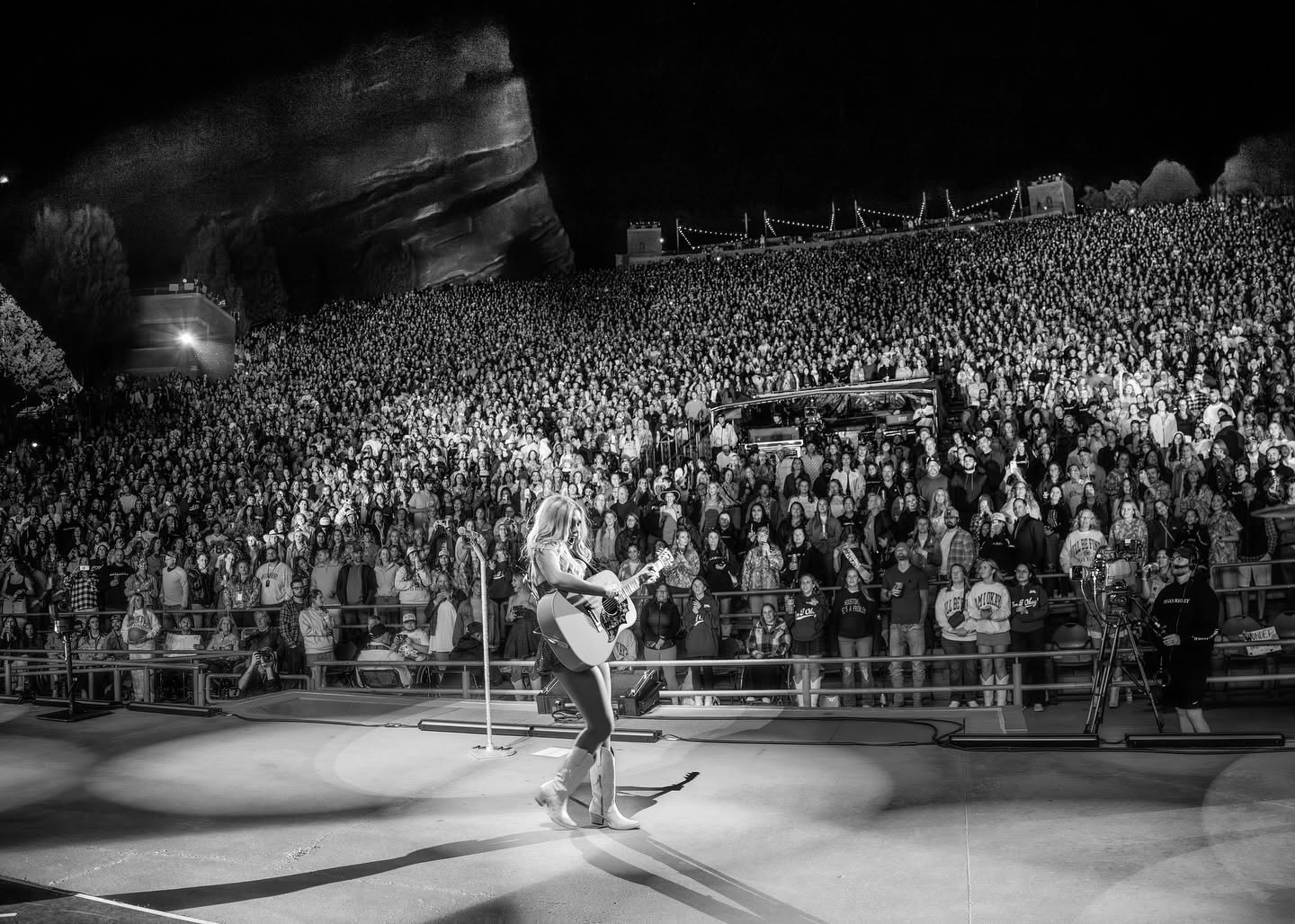 Megan Moroney performing to a sold-out Red Rocks Amphitheatre
