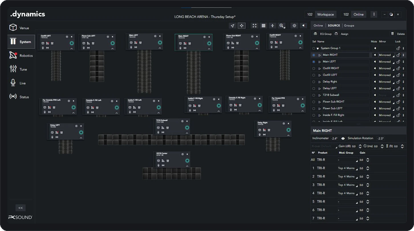 .dynamics software controlling a PK system